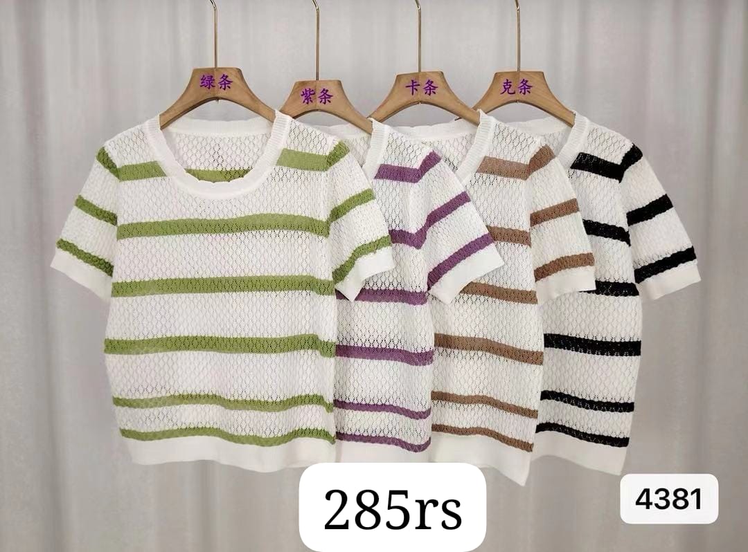 Imported Knitted Half Sleeves Crop Top |Wholesale WESTERN Wear - ZF-95