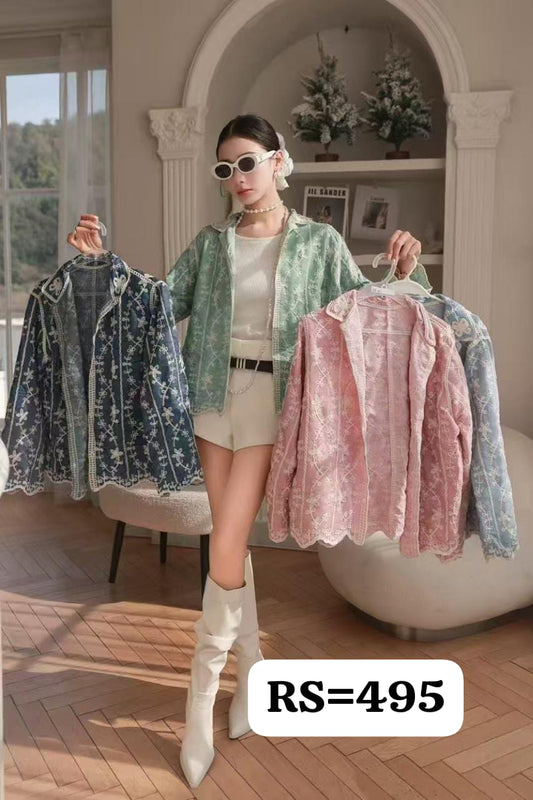 Imported Embroidery Shirt  Wholesale Korean Womens Wear  - ZF-09