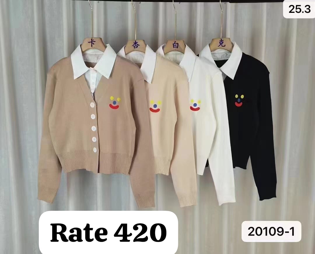 Imported Knitting Fullslevees Crop Top | Wholesale Korean Womens Wear  - ZF-03