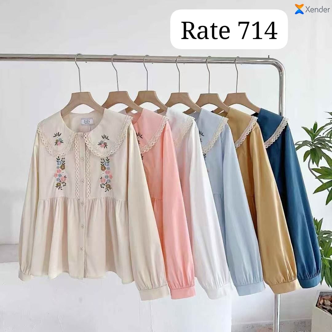 Imported Embroidery Shirt | Wholesale Korean Women's Wear    - ZF-129