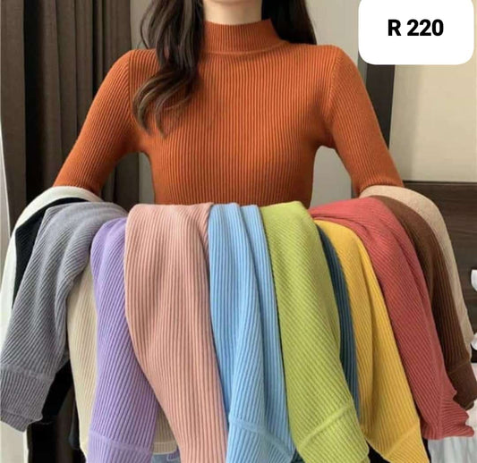 Imported Knitting Fullslevees Crop Top | Wholesale Korean Womens Wear    - ZF-62
