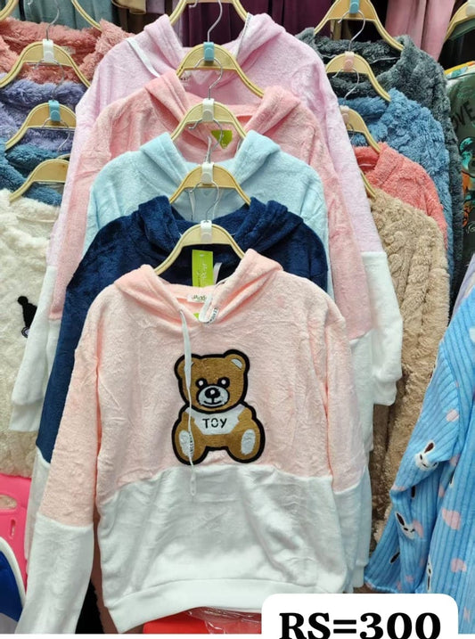 Teddy patch winter wear hoodie – Supplier of women's hoodie