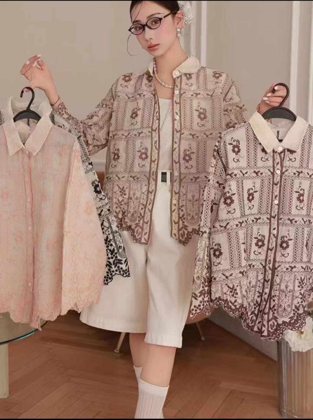 Zadine Imported Embroidery Shirt   Wholesale Korean Womens Wear  - ZF-39