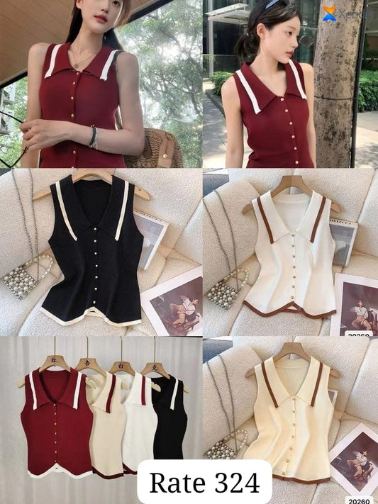 Imported Sleeveless Waistcoat  | Wholesale Korean Women's Wear  - ZF-139