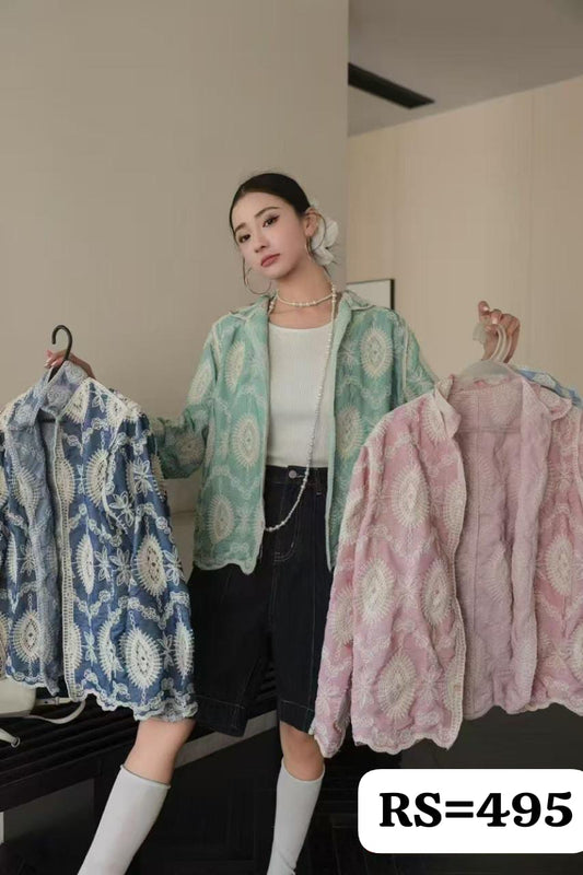 Imported Embroidery Shirt  Wholesale Korean Womens Wear  - ZF-10