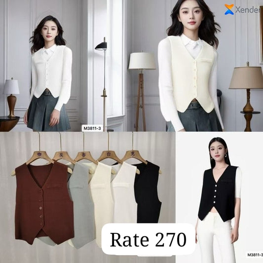 Imported Sleeveless Waistcoat  | Wholesale WESTERN Wear  (PACK OF 5 COLOR)