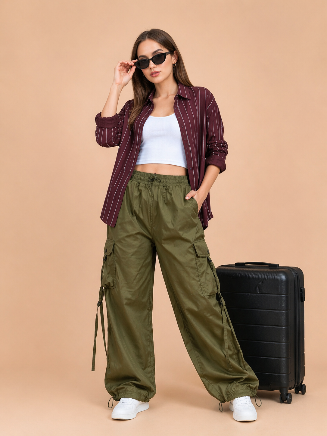Women Cargo Parachute Pants Wholesale India - Zadine Fashion