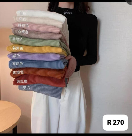 Imported Knitting Fullslevees Crop Top | Wholesale Korean Womens Wear  - ZF-55