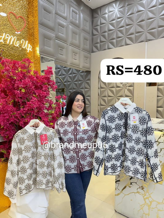 Imported Embroidery Shirt  Wholesale Korean Womens Wear  - ZF-07