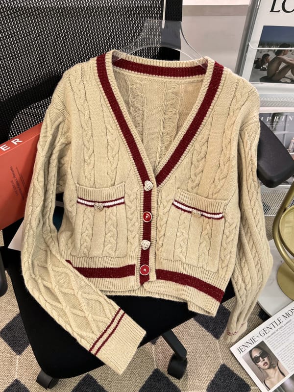 Woolen Fullslevees Crop Cardigan 63 by Zadine – Korean imported B2B fashion